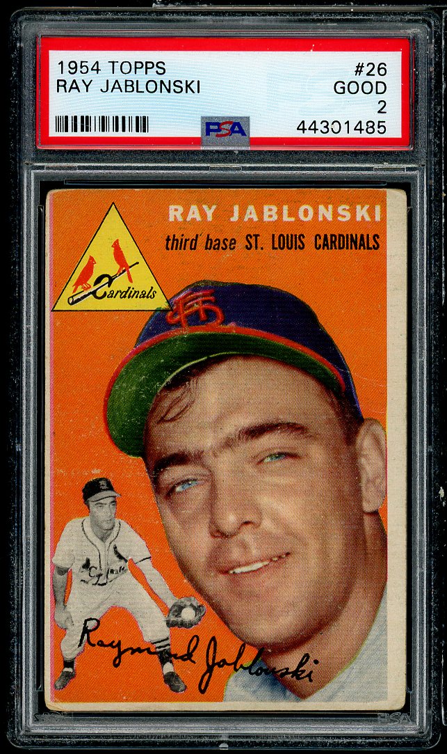 Ray Jablonski Card 1954 Topps #26 PSA 2 Image 1