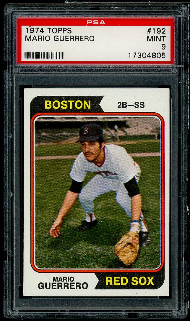 Mario Guerrero Card 1974 Topps #192 PSA 9 Image 1