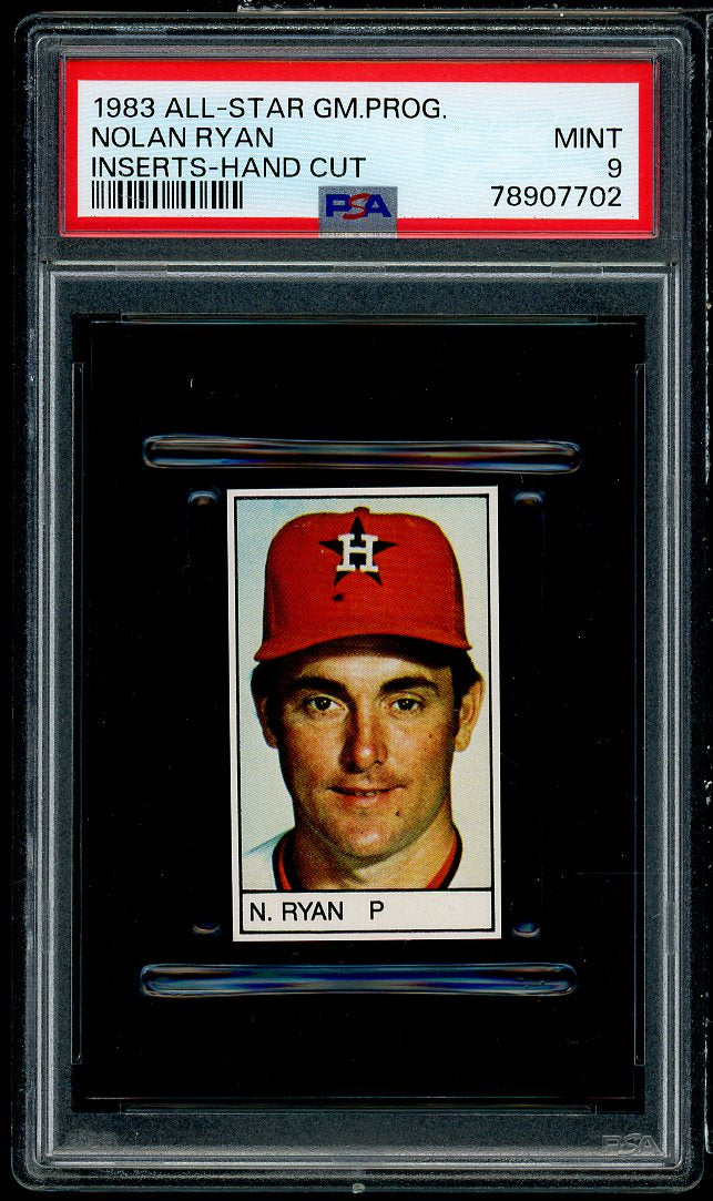 Nolan Ryan Card 1983 All-Star Game Program Inserts Hand Cut #nno PSA 9 Image 1