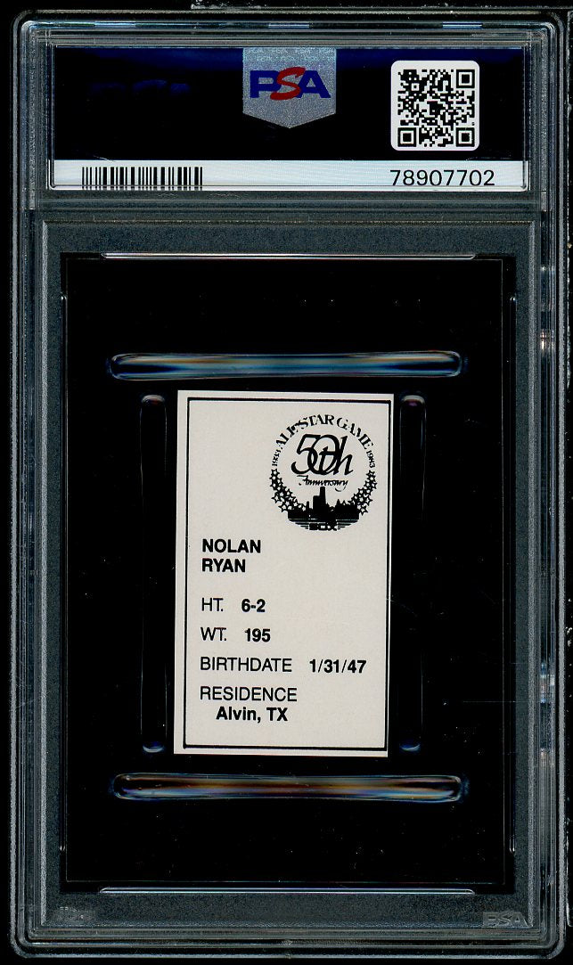 Nolan Ryan Card 1983 All-Star Game Program Inserts Hand Cut #nno PSA 9 Image 2