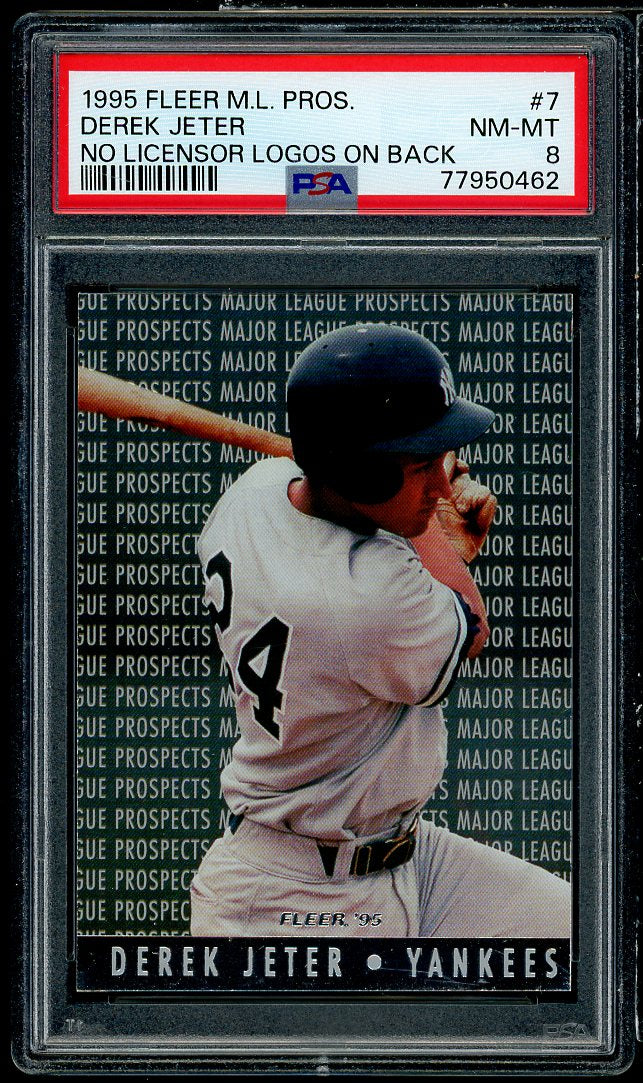 Derek Jeter Card 1995 Fleer M.L. Prospects #7 PSA 8 Image 1