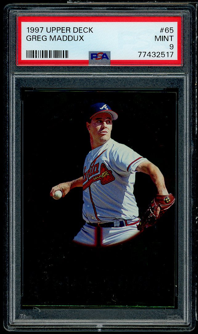 Greg Maddux Card 1997 Upper Deck #65 PSA 9 Image 1