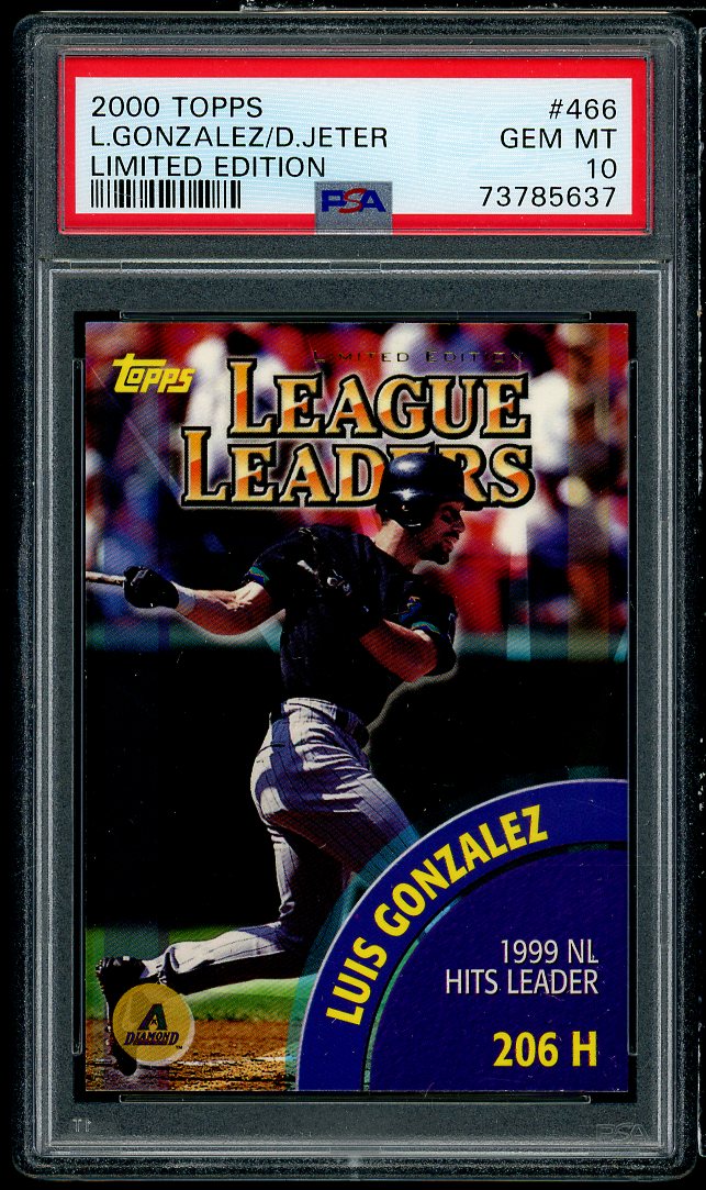 Luis Gonzalez/Derek Jeter Card 2000 Topps Limited Edition #466 PSA 10 Image 1