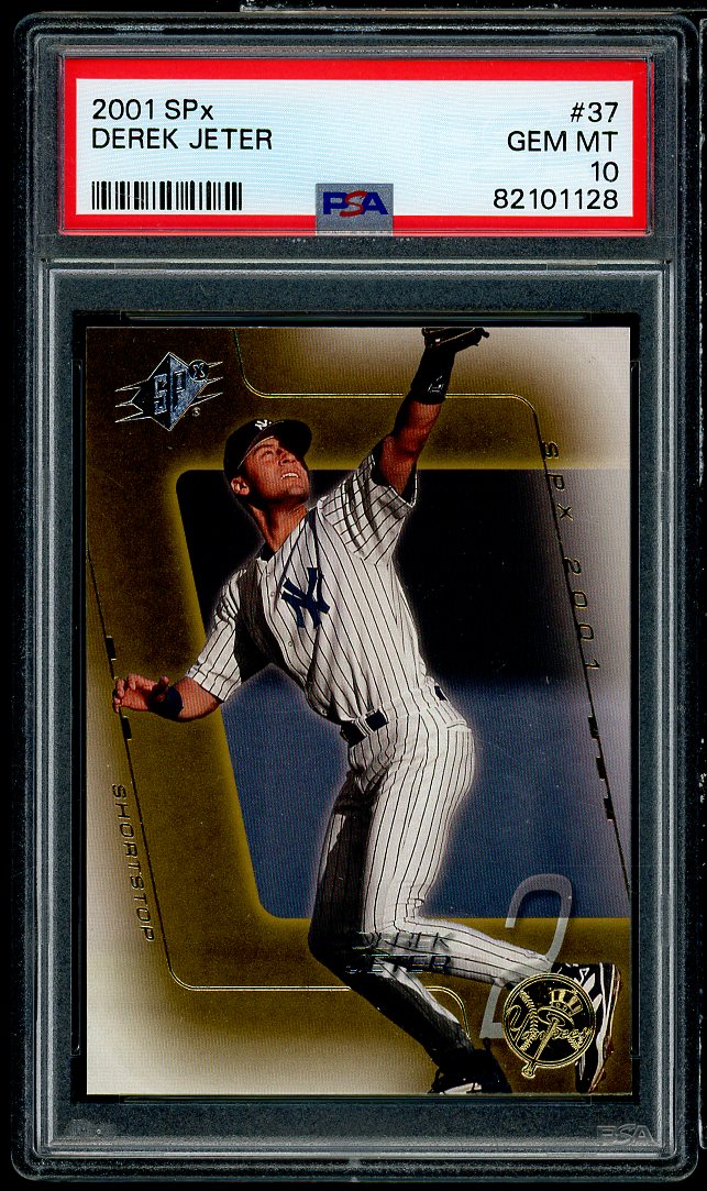 Derek Jeter Card 2001 SPx #37 PSA 10 Image 1