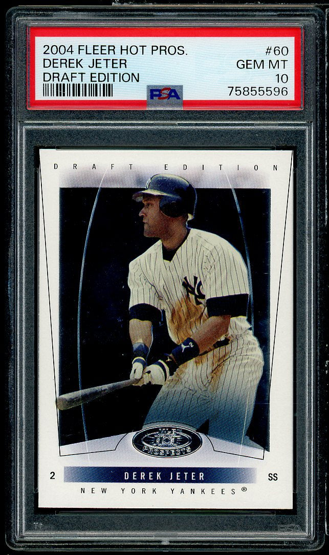 Derek Jeter Card 2004 Fleer Hot Prospects Draft Edition #60 PSA 10 Image 1