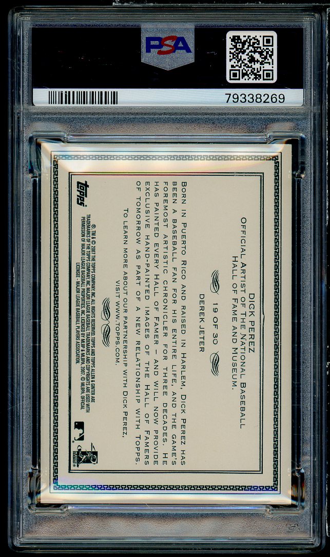 Derek Jeter Card 2007 Topps Allen Ginter Perez Sketch Card #19 PSA 10 Image 2