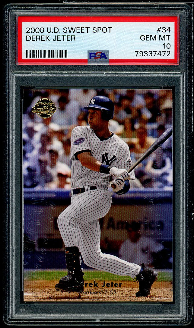 Derek Jeter Card 2008 Upper Deck Sweet Spot #34 PSA 10 Image 1