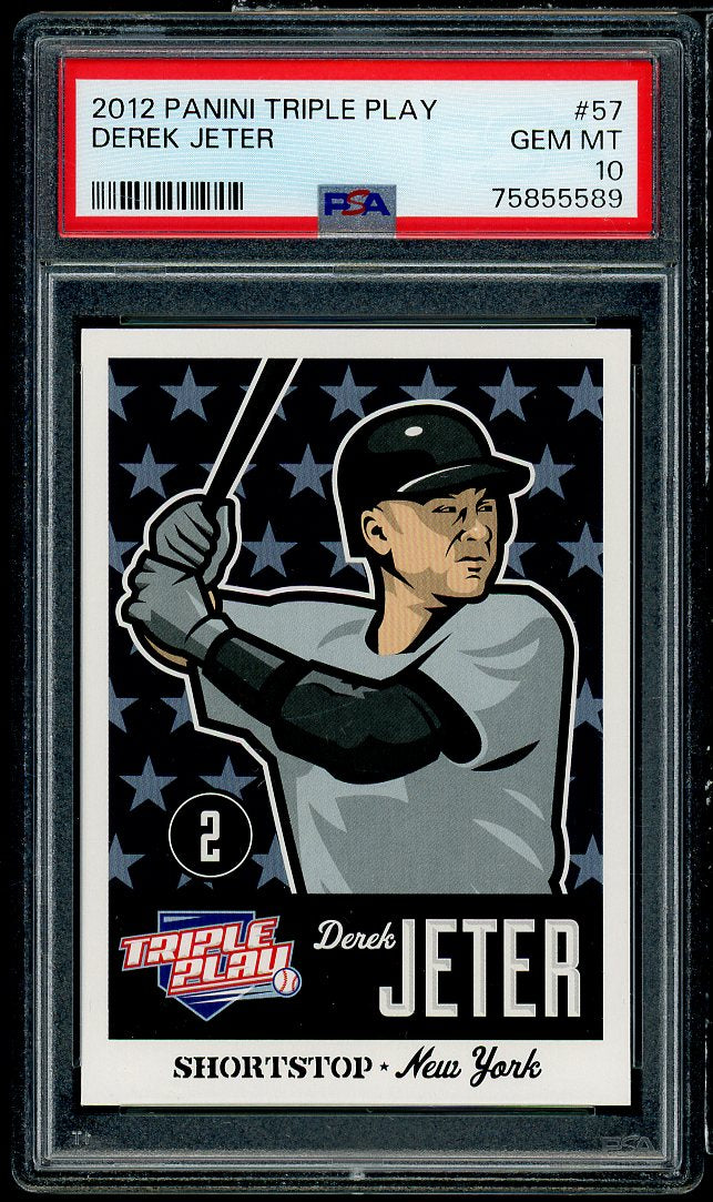 Derek Jeter Card 2012 Panini Triple Play #57 PSA 10 Image 1