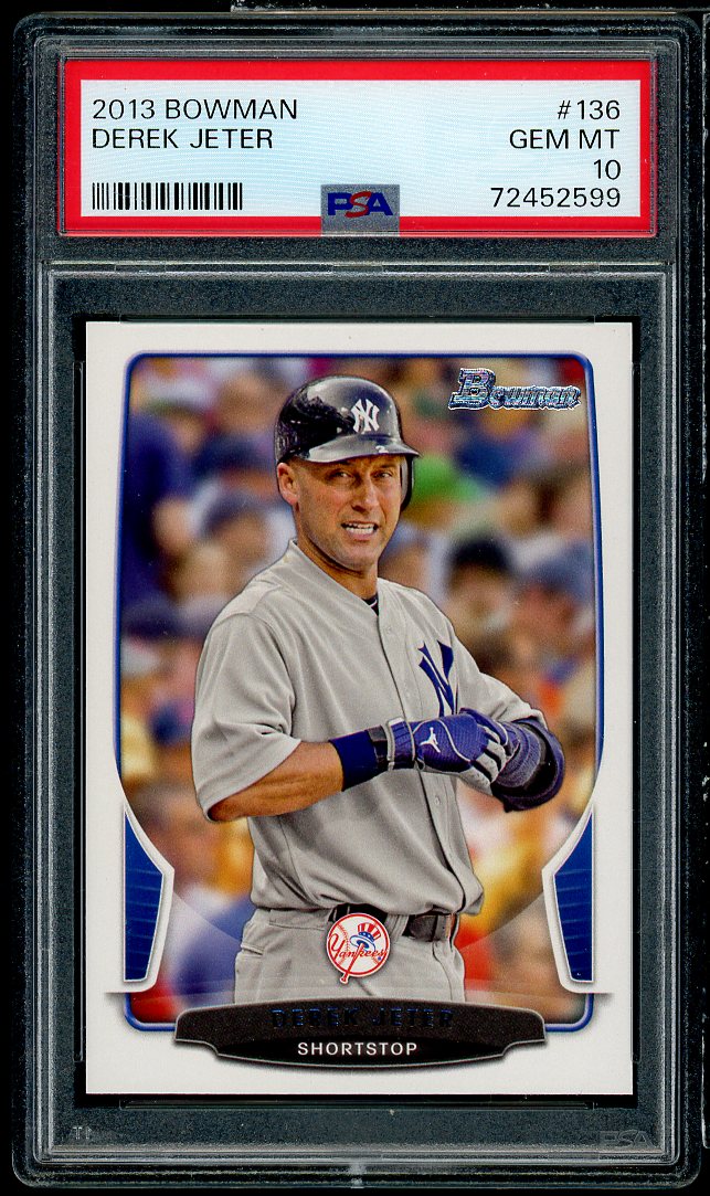 Derek Jeter Card 2013 Bowman #136 PSA 10 Image 1