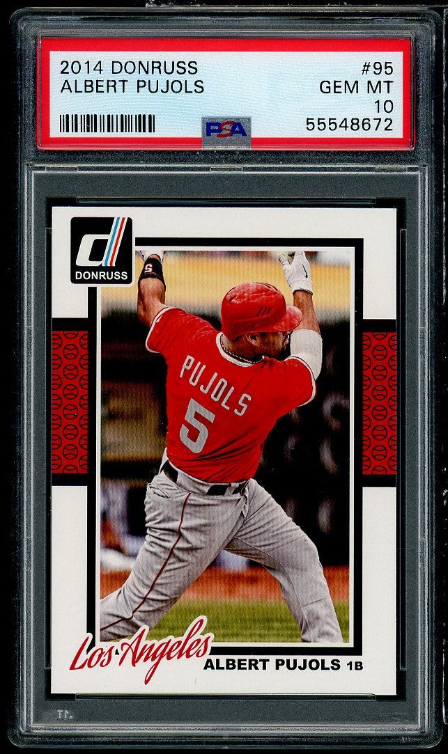 Albert Pujols Card 2014 Donruss #95 PSA 10 Image 1