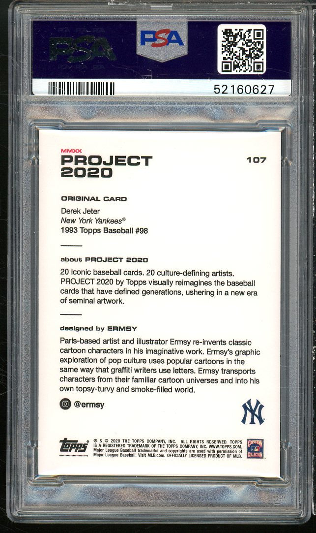 Derek Jeter Card 2020 Topps Project 2020 #107 PSA 9 Image 2