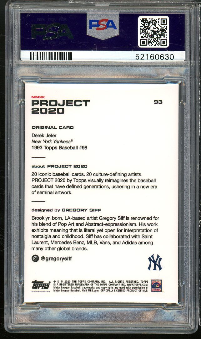 Derek Jeter Card 2020 Topps Project 2020 #93 PSA 7 Image 2