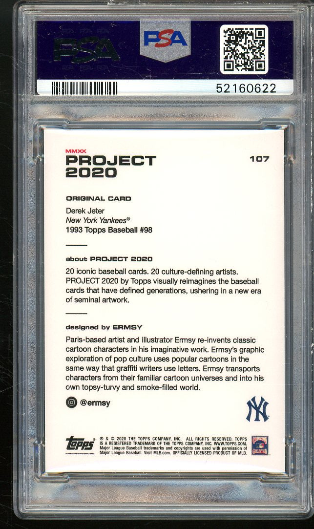 Derek Jeter Card 2020 Topps Project 2020 #107 PSA 8 Image 2