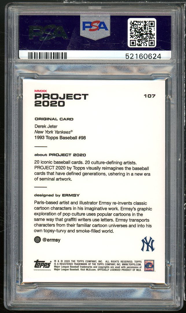 Derek Jeter Card 2020 Topps Project 2020 #107 PSA 9 Image 2