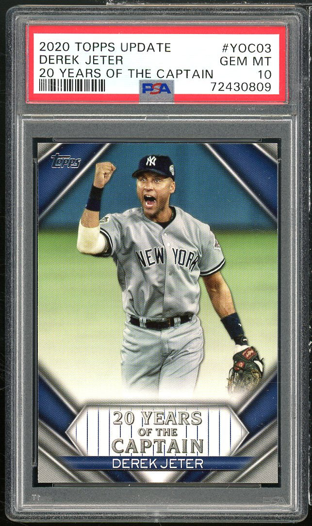 Derek Jeter Card 2020 Topps Update 20 Years of The Captain #YOC03 PSA 10 Image 1