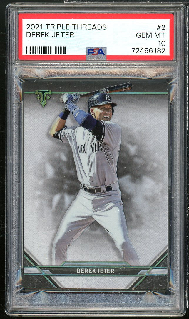 Derek Jeter Card 2021 Triple Threads #2 PSA 10 Image 1