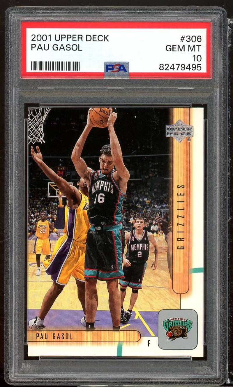 Pau Gasol Rookie Card 2001-02 Upper Deck #306 PSA 10 Image 1