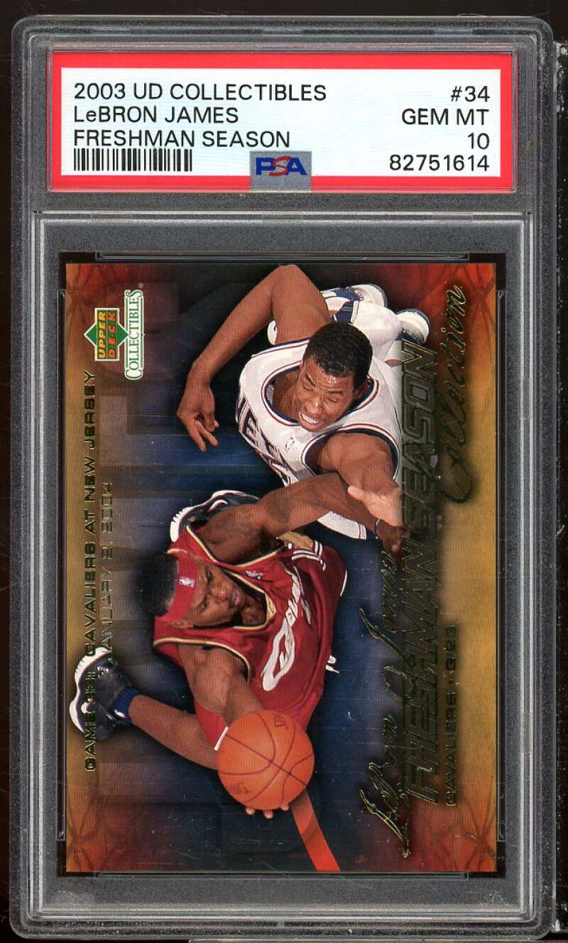 LeBron James Rookie Card 2003 UD Collectibles Freshman Season #34 PSA 10 Image 1