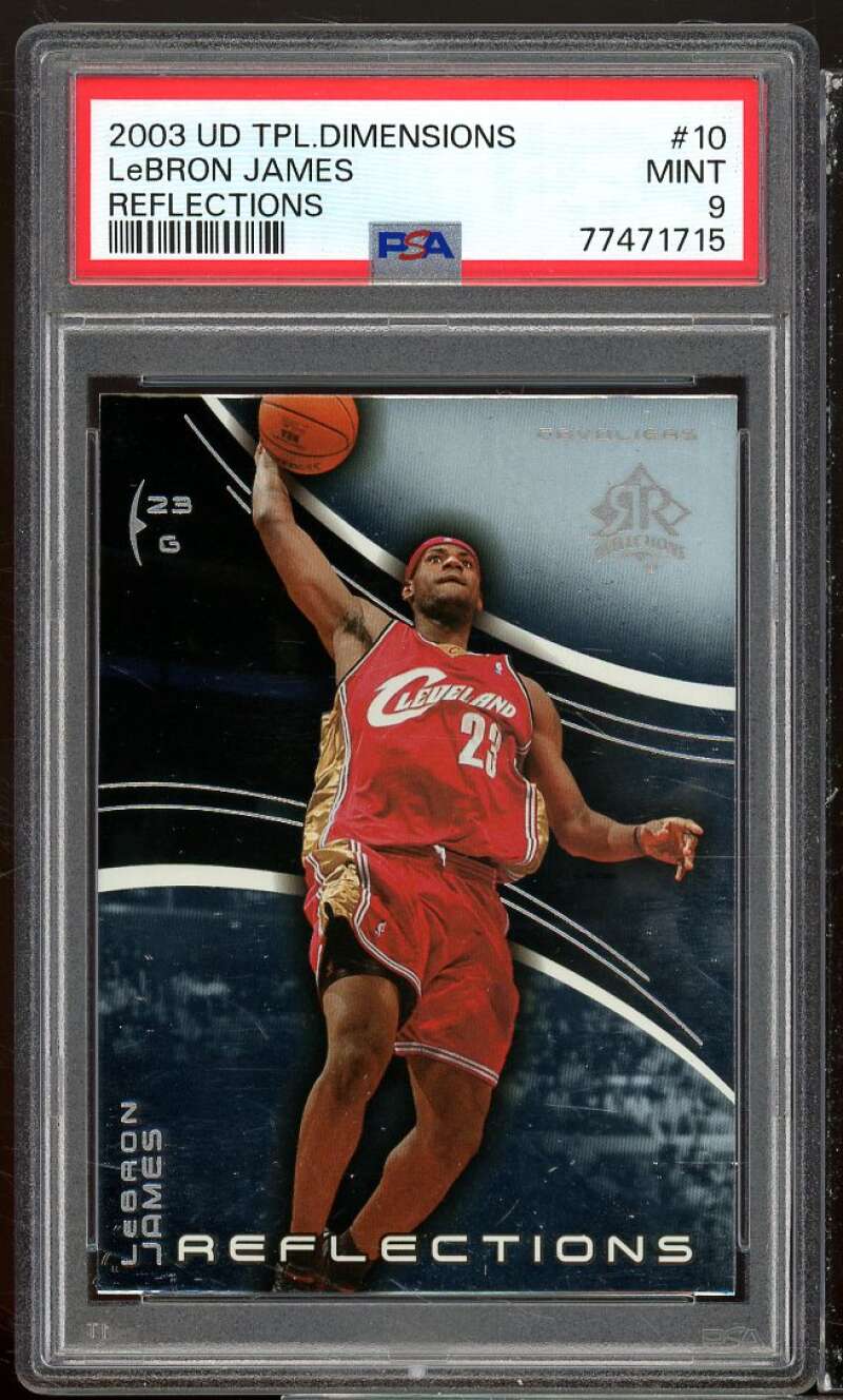 LeBron James Rookie Card 2003-04 UD Triple Dimensions Reflections #10 PSA 9 Image 1