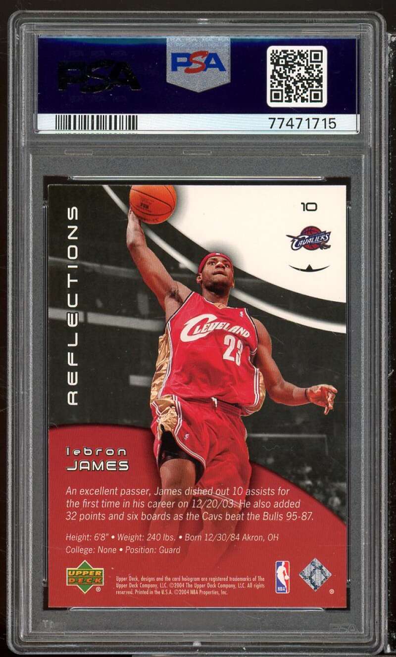 LeBron James Rookie Card 2003-04 UD Triple Dimensions Reflections #10 PSA 9 Image 2