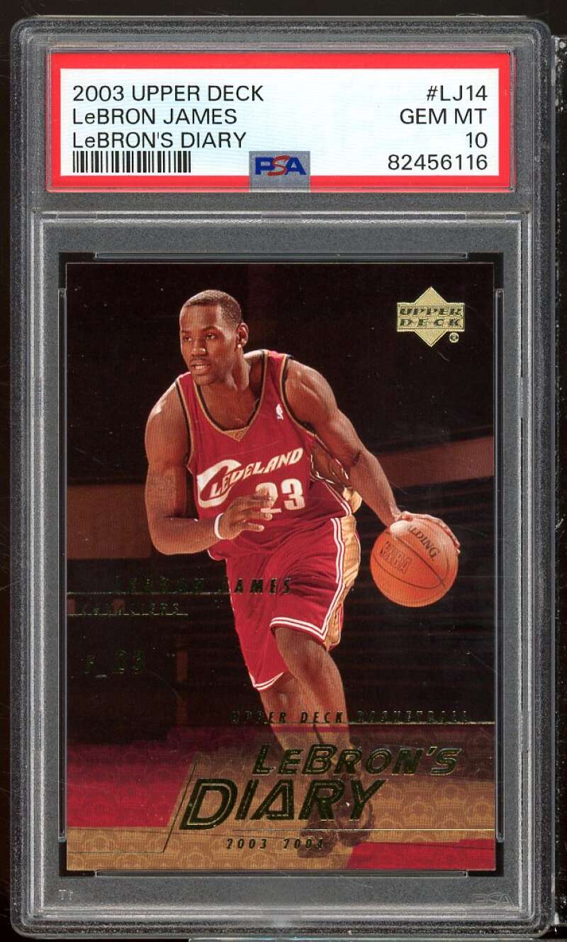 LeBron James Rookie Card 2003 Upper Deck Lebron's Diary #LJ14 PSA 10 Image 1