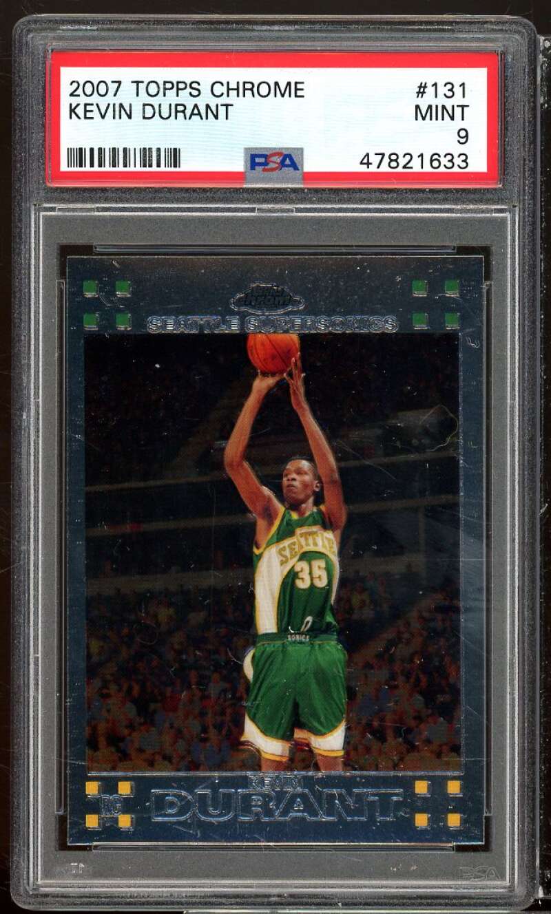 Kevin Durant Rookie Card 2007-08 Topps Chrome #131 PSA 9 Image 1