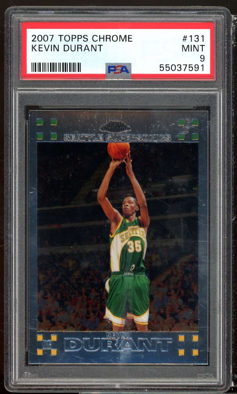 Kevin Durant Rookie Card 2007-08 Topps Chrome #131 PSA 9 Image 1