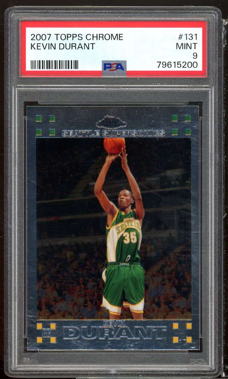 Kevin Durant Rookie Card 2007-08 Topps Chrome #131 PSA 9 Image 1