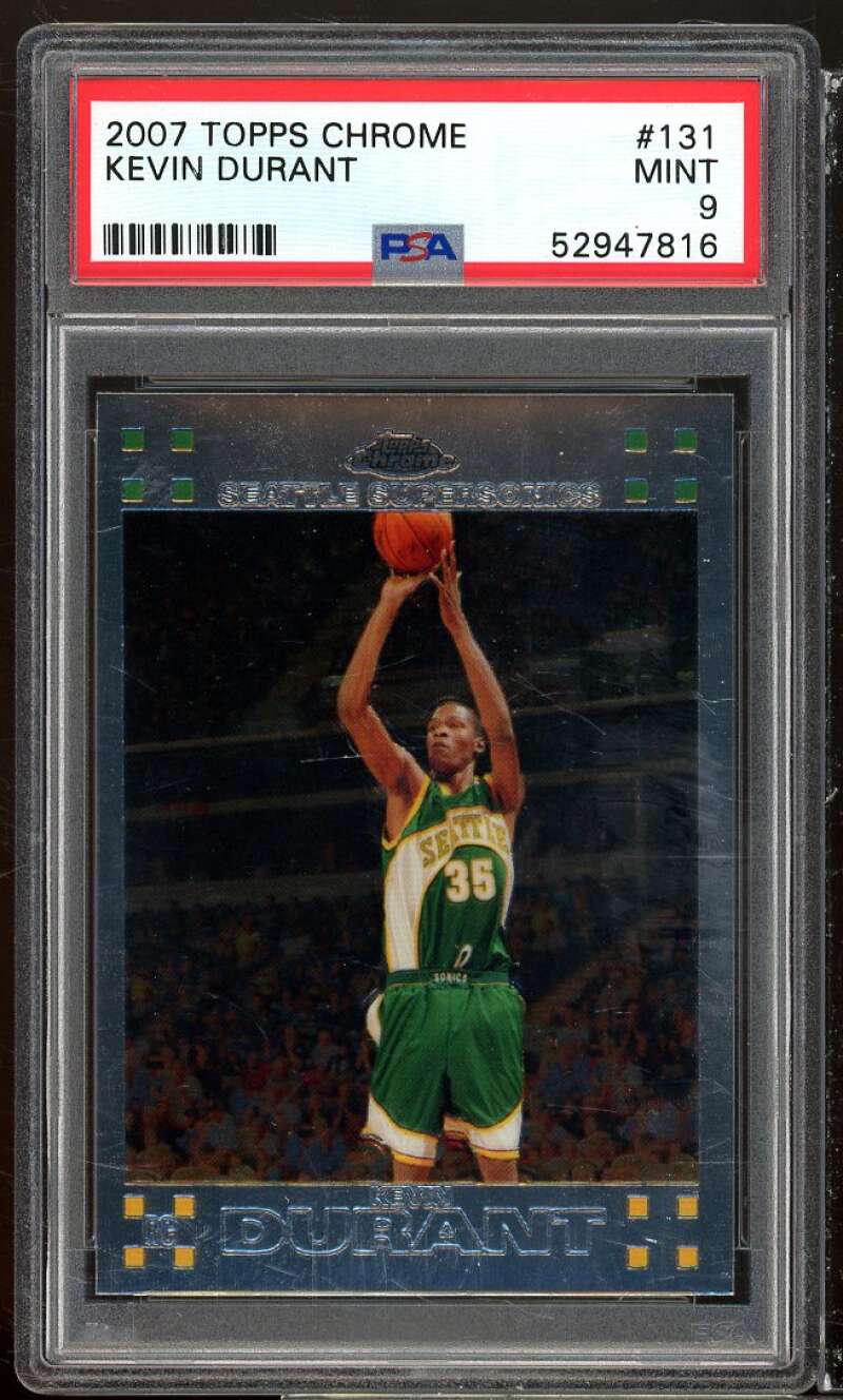 Kevin Durant Rookie Card 2007-08 Topps Chrome #131 PSA 9 Image 1