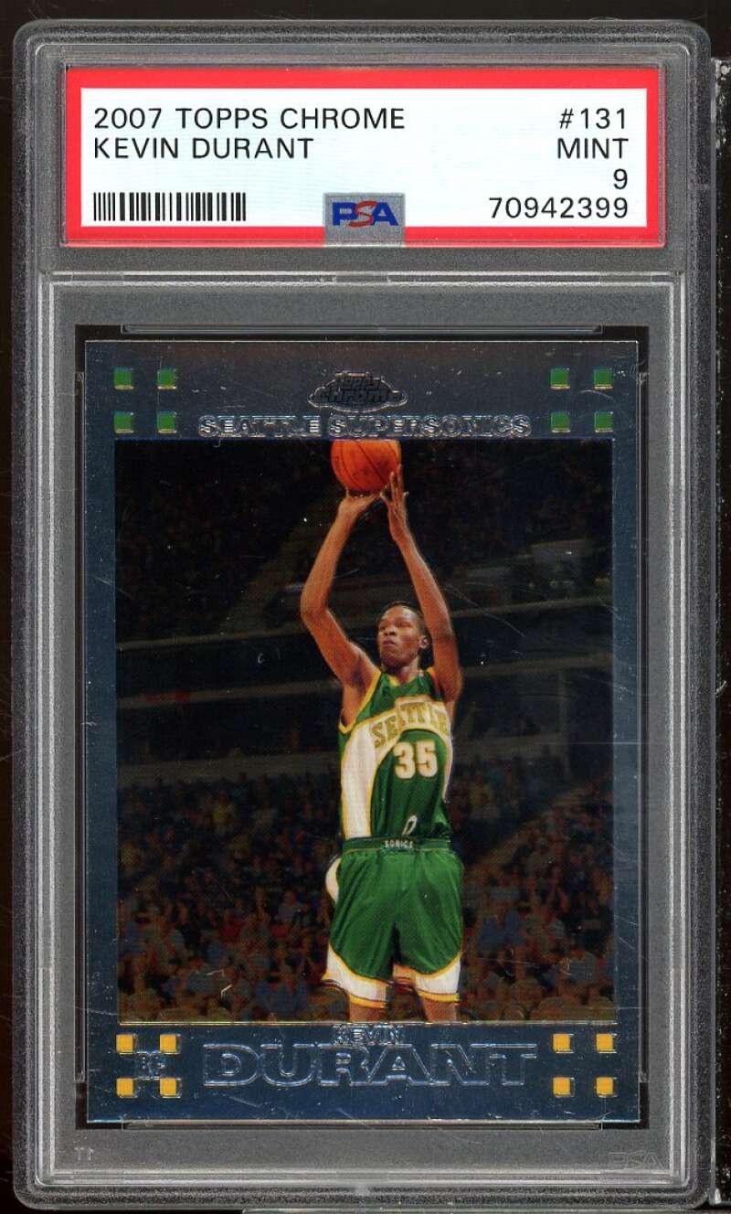 Kevin Durant Rookie Card 2007-08 Topps Chrome #131 PSA 9 Image 1