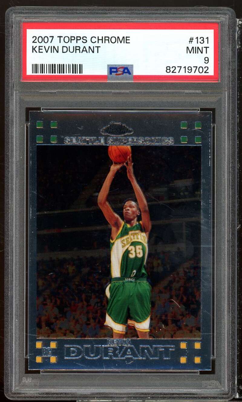 Kevin Durant Rookie Card 2007-08 Topps Chrome #131 PSA 9 Image 1