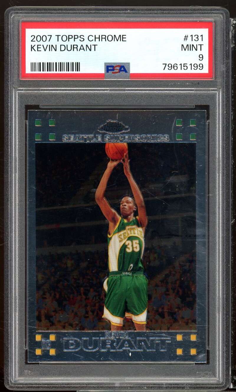 Kevin Durant Rookie Card 2007-08 Topps Chrome #131 PSA 9 Image 1