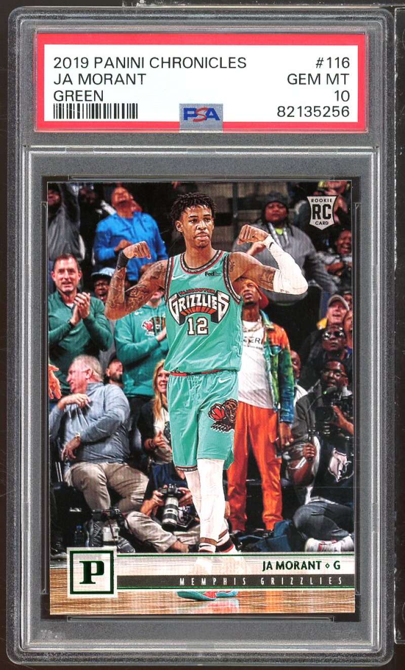 Ja Morant Rookie Card 2019-20 Panini Chronicles Green #116 w/ Dolph PSA 10 Image 1