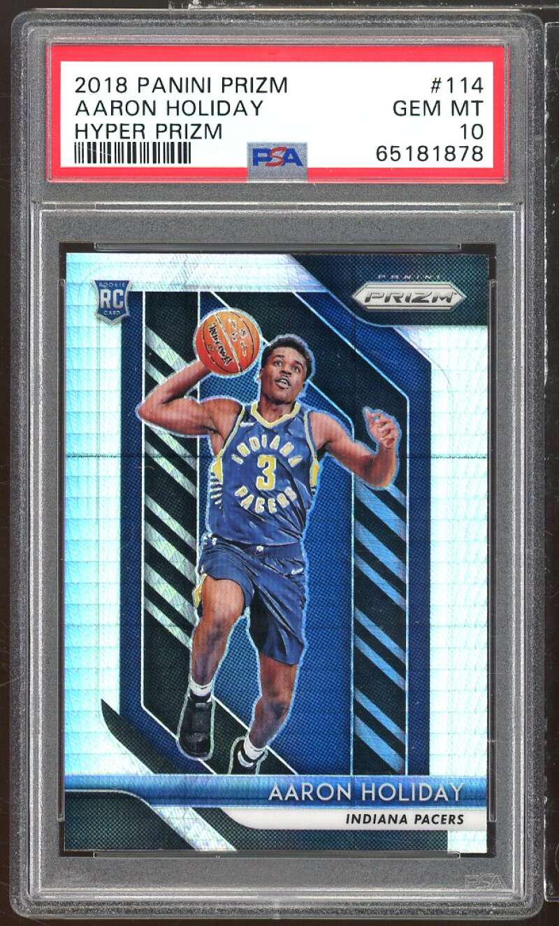 Aaron Holiday Rookie Card 2018-19 Panini Prizm Hyper Prizm #114 PSA 10 Image 1