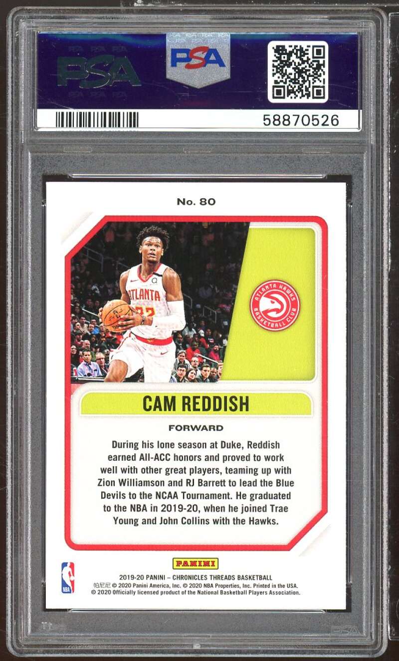 Cam Reddish Rookie Card 2019-20 Panini Chronicles #80 PSA 9 Image 2