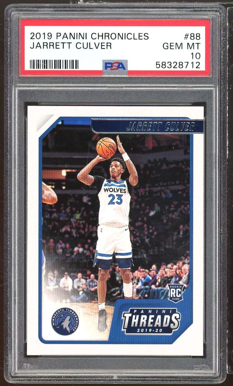 Jarrett Culver Rookie Card 2019-20 Panini Chronicles #88 PSA 10 Image 1