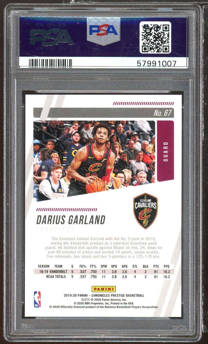 Darius Garland Rookie Card 2019-20 Panini Chronicles #67 PSA 9 Image 2