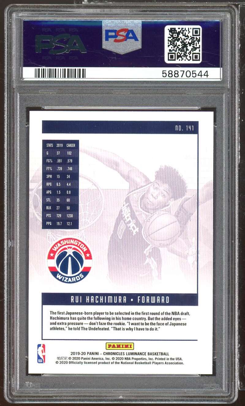 Rui Hachimura Rookie Card 2019-20 Panini Chronicles #141 PSA 10 Image 2