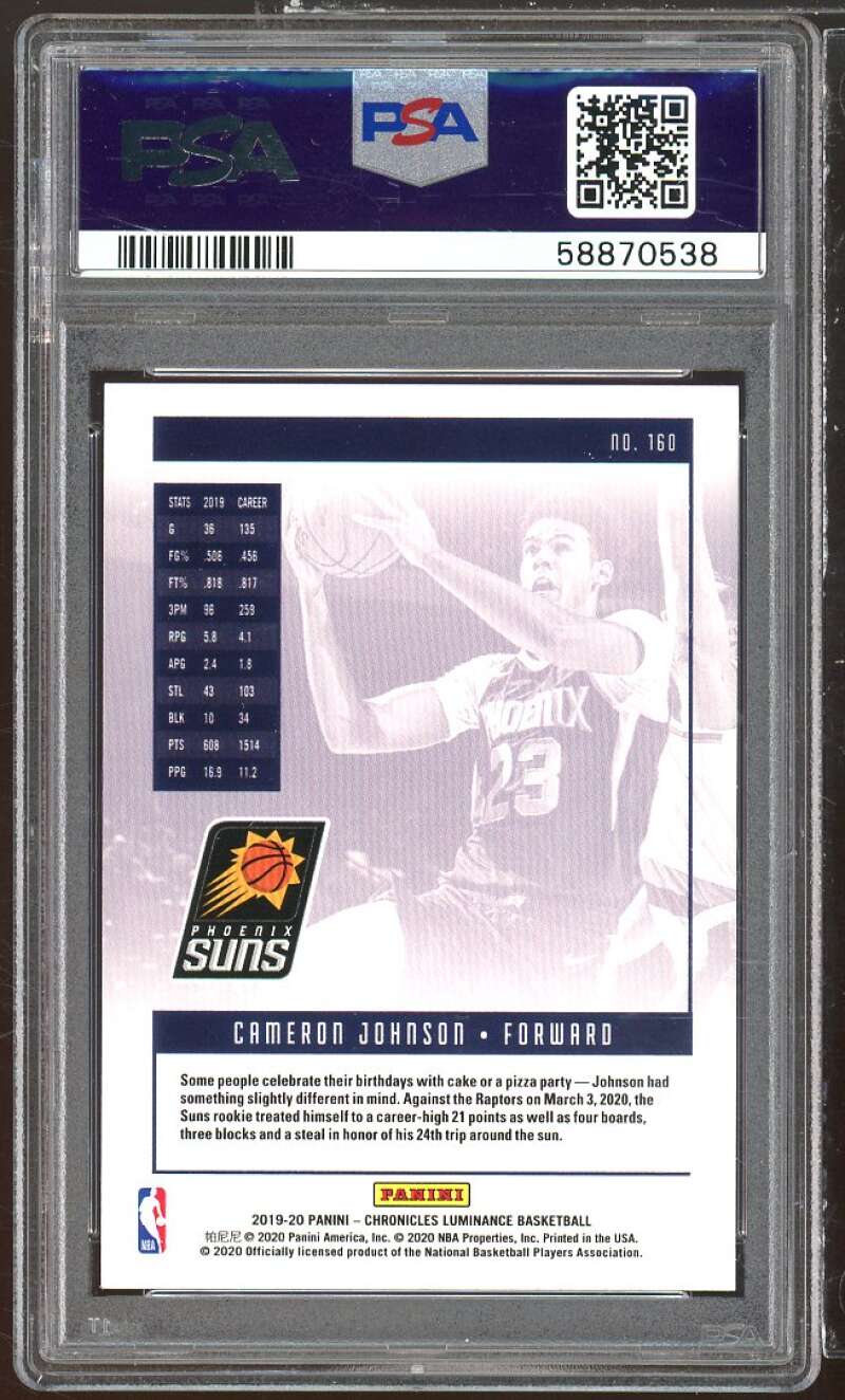 Cameron Johnson Rookie Card 2019-20 Panini Chronicles #160 PSA 10 Image 2