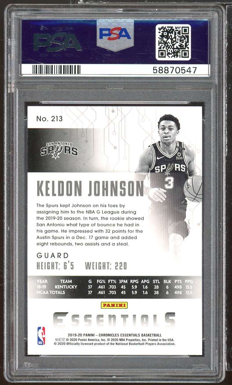 Keldon Johnson Rookie Card 2019-20 Panini Chronicles #213 PSA 10 Image 2