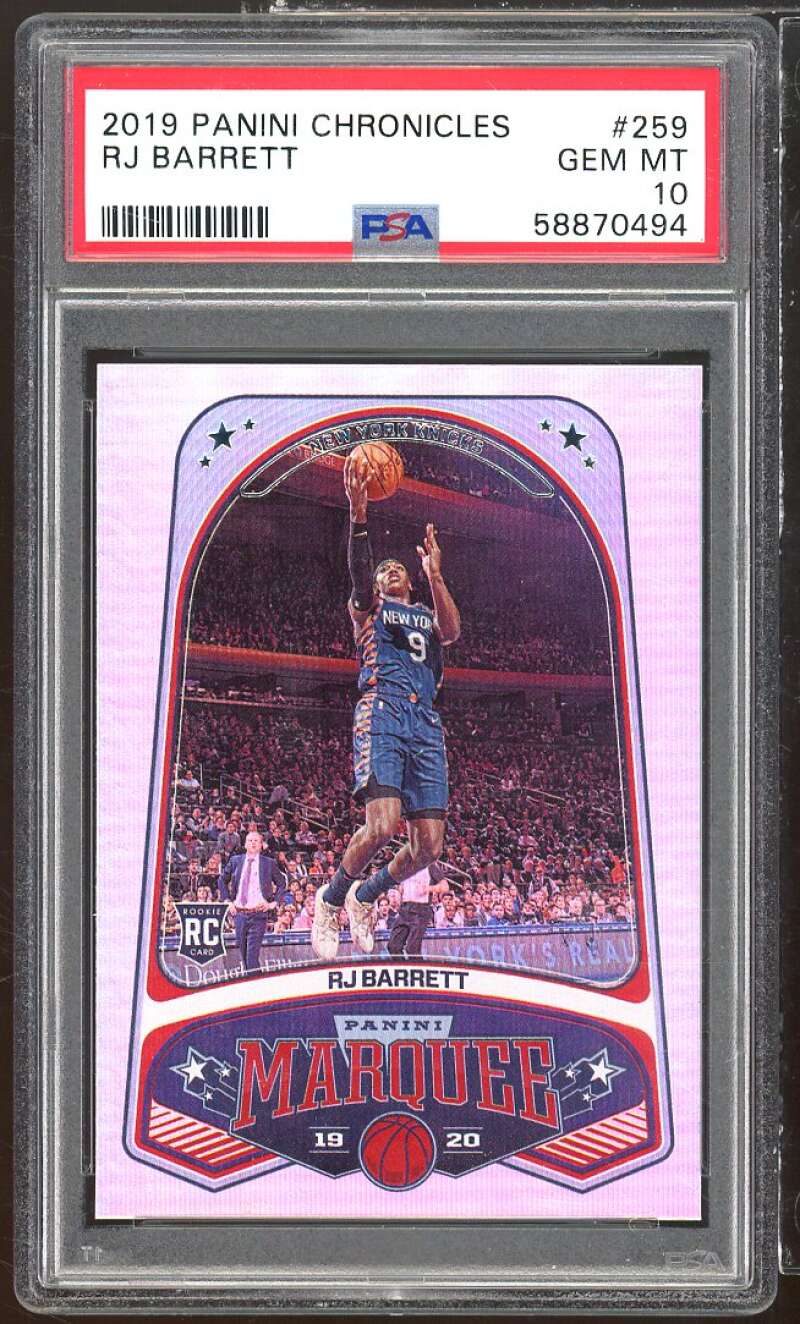 RJ Barrett Rookie Card 2019-20 Panini Chronicles #259 PSA 10 Image 1