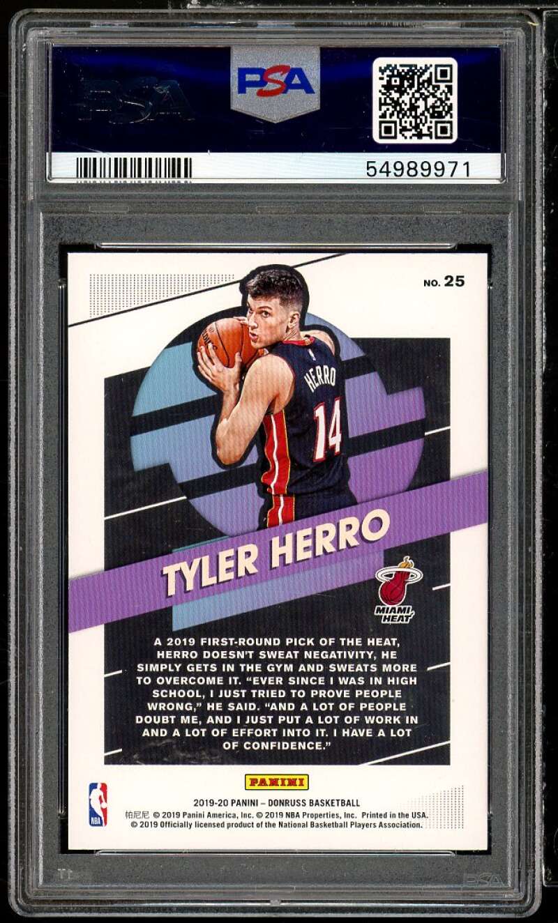 Tyler Herro Rookie Card 2019-20 Panini Donruss Great X-Pectations #25 PSA 9 Image 2