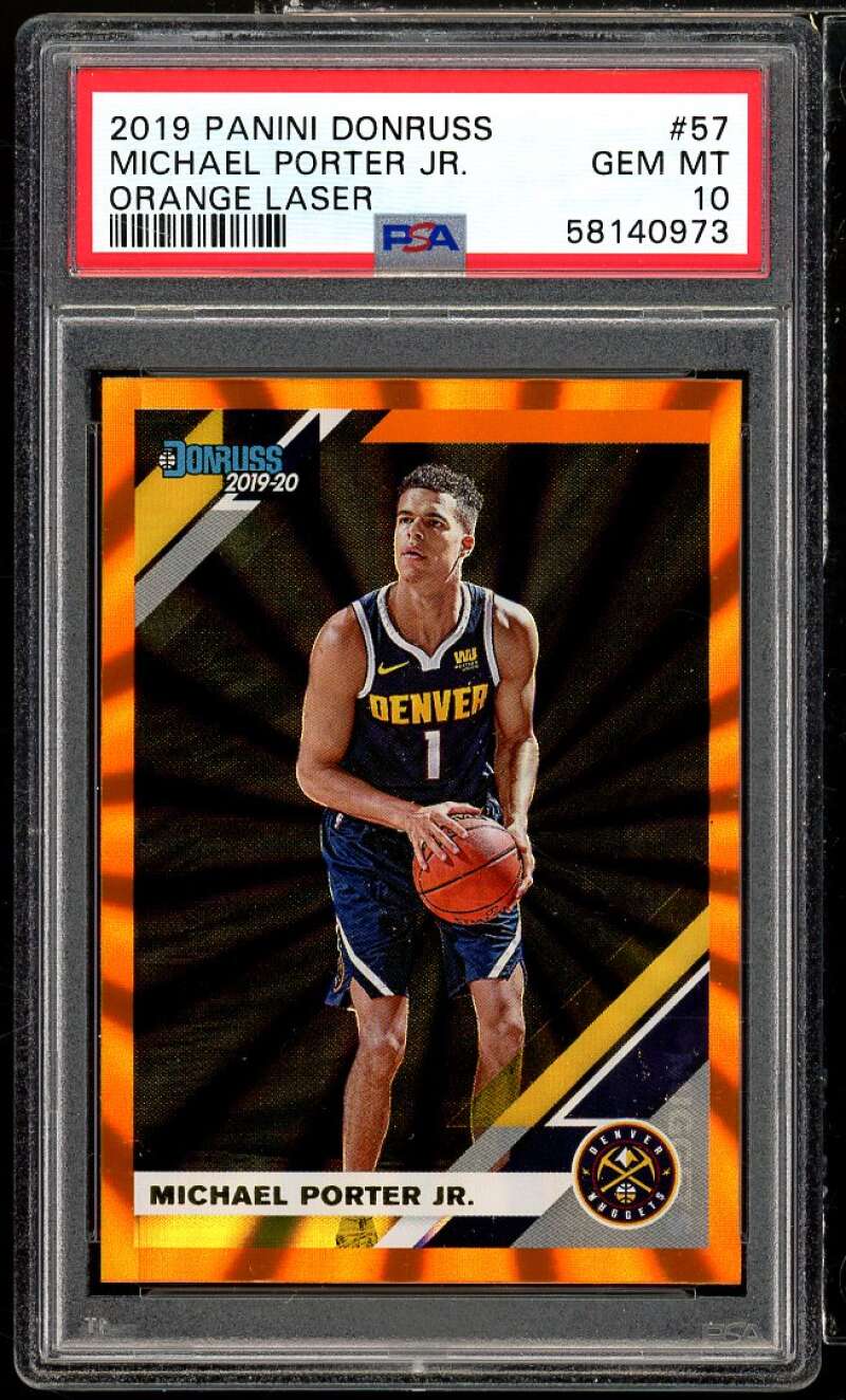 Michael Porter Jr Card 2019-20 Donruss Orange Laser #57 PSA 10 Image 1