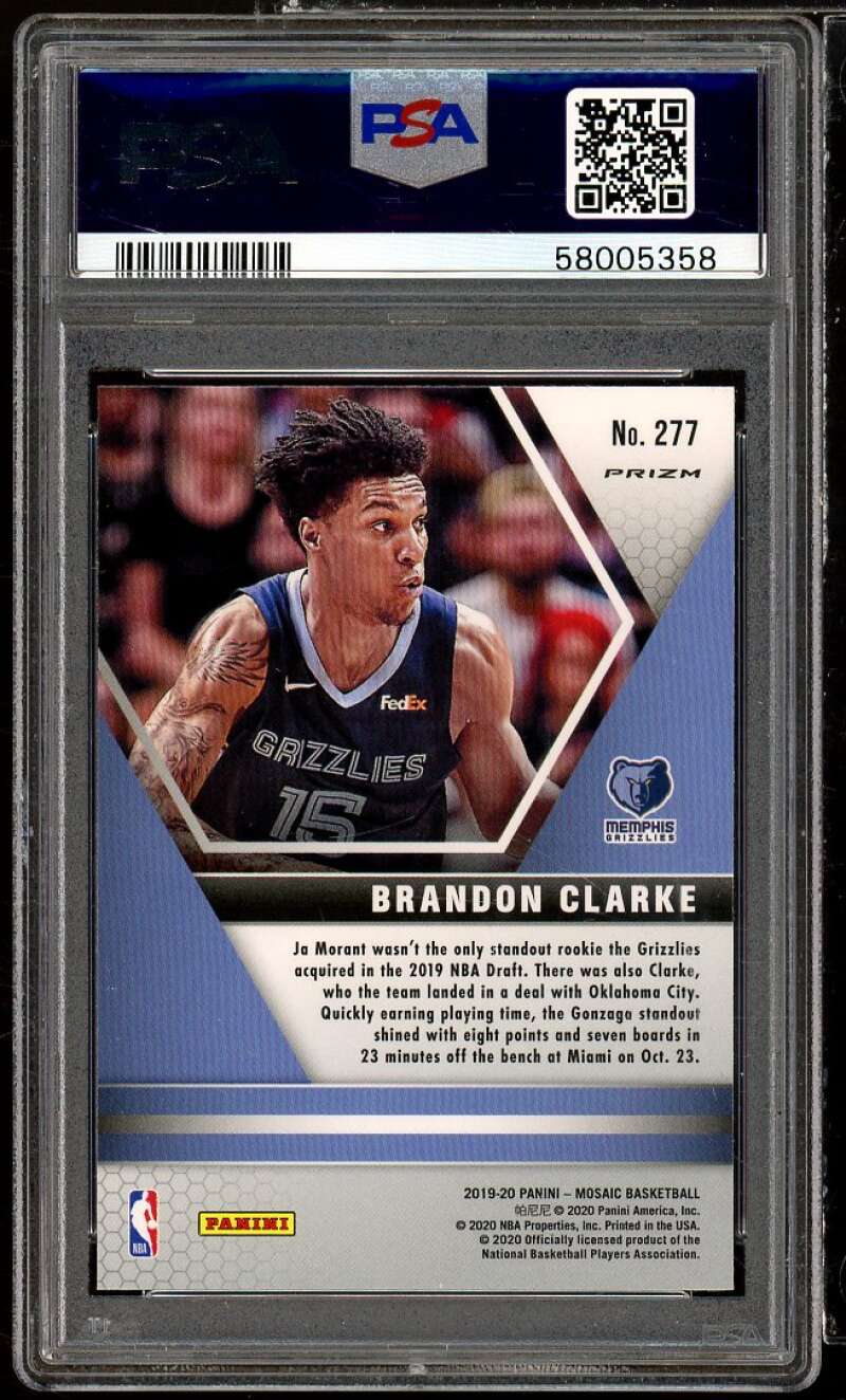 Brandon Clarke Rookie Card 2019-20 Panini Mosaic Reactive Orange #277 PSA 9 Image 2