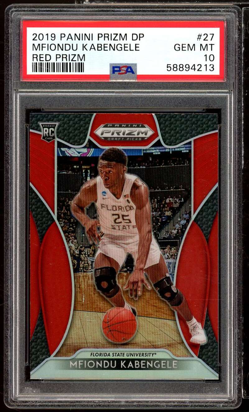 Mfiondu Kabengele Rookie Card 2019-20 Panini Prizm DP Red Prizm #27 PSA 10 Image 1