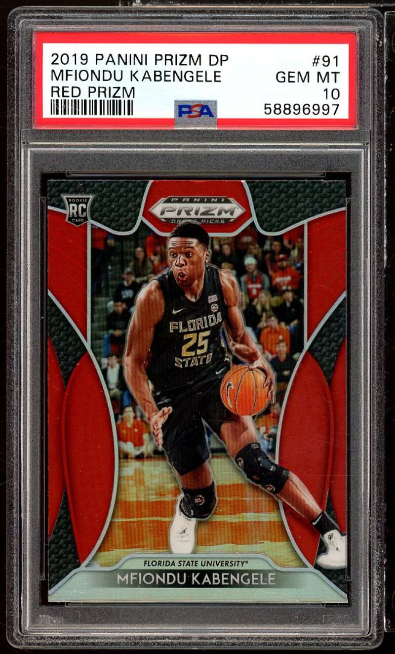 Mfiondu Kabengele Rookie Card 2019-20 Panini Prizm DP Red Prizm #91 PSA 10 Image 1