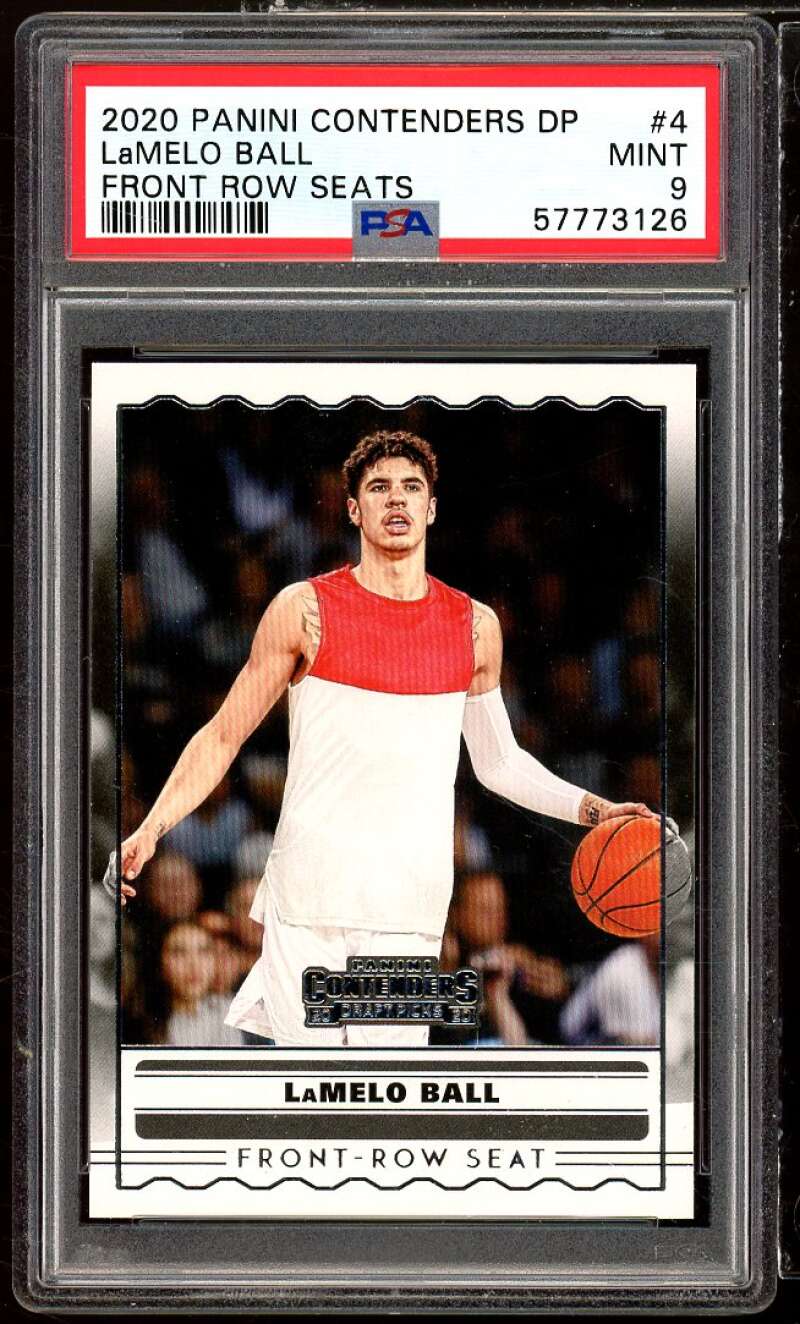 LaMelo Ball Rookie Card 2020-21 Panini Contenders DP Front-Row Seats #4 PSA 9 Image 1