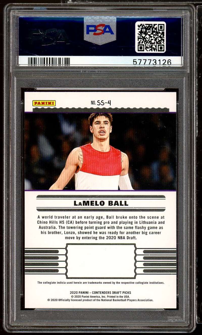 LaMelo Ball Rookie Card 2020-21 Panini Contenders DP Front-Row Seats #4 PSA 9 Image 2