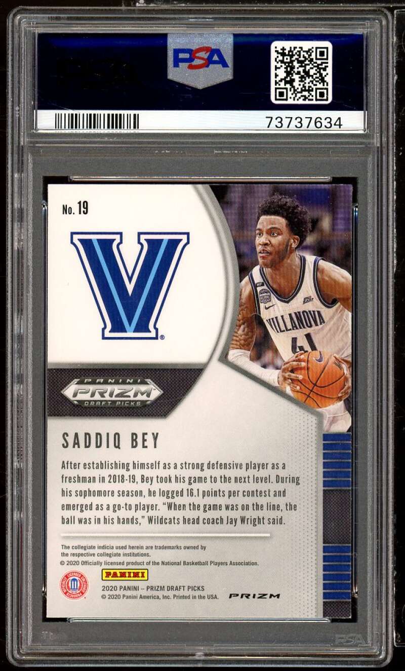 Saddiq Bey Rookie Card 2020-21 Panini Prizm DP Hyper Prizm #19 PSA 10 Image 2