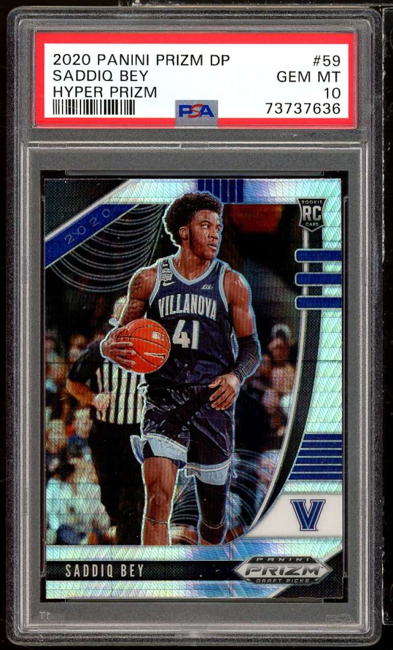 Saddiq Bey Rookie Card 2020-21 Panini Prizm DP Hyper Prizm #59 PSA 10 Image 1